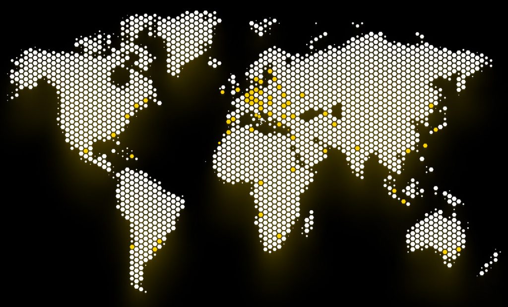 World map of Kordon screenings